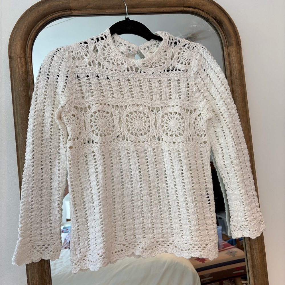 Isabel Marant Etoile White‎ Crochet Blouse